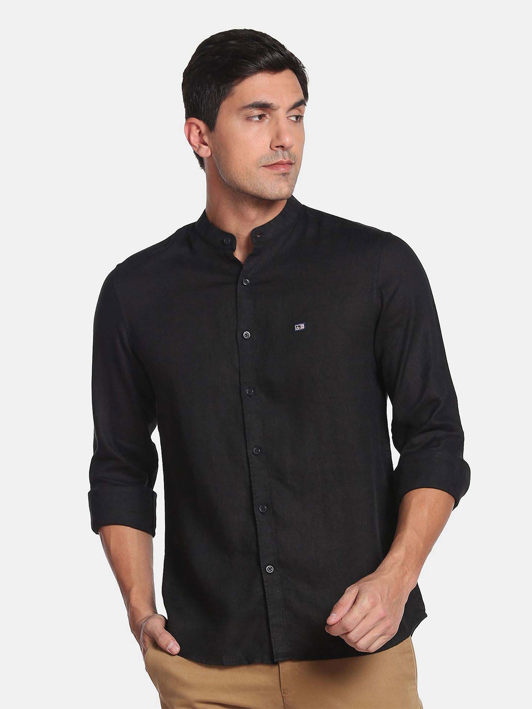 

Arrow Sport Men Slim Fit Pure Linen Casual Shirt, Black