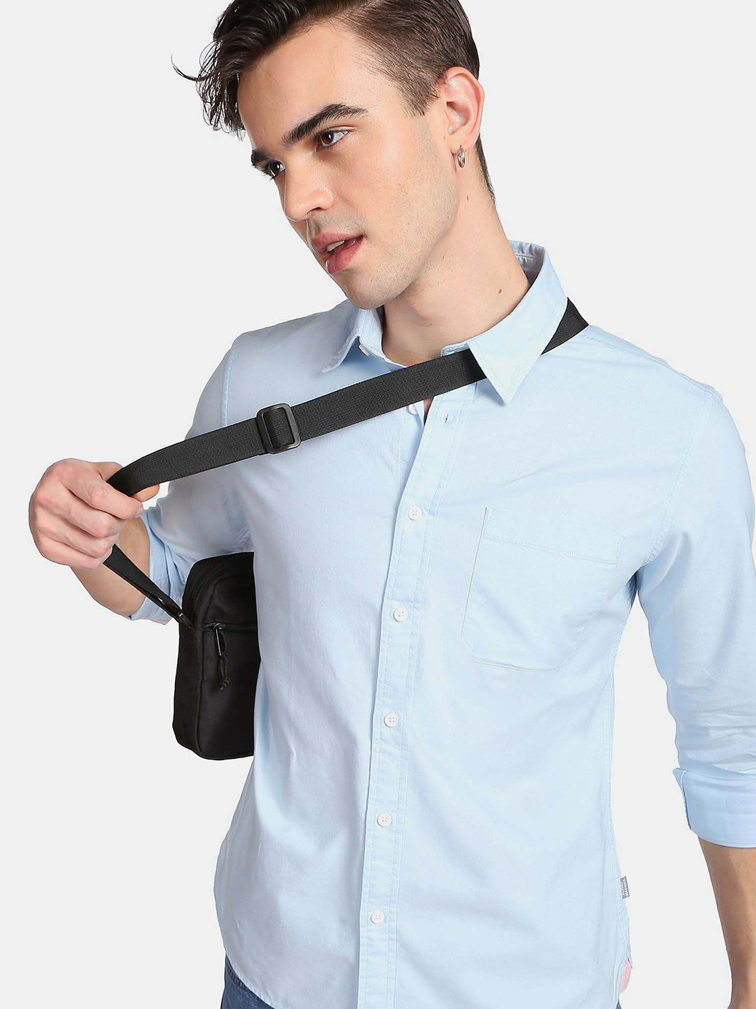 

Flying Machine Men Slim Fit Pure Cotton Casual Shirt, Blue