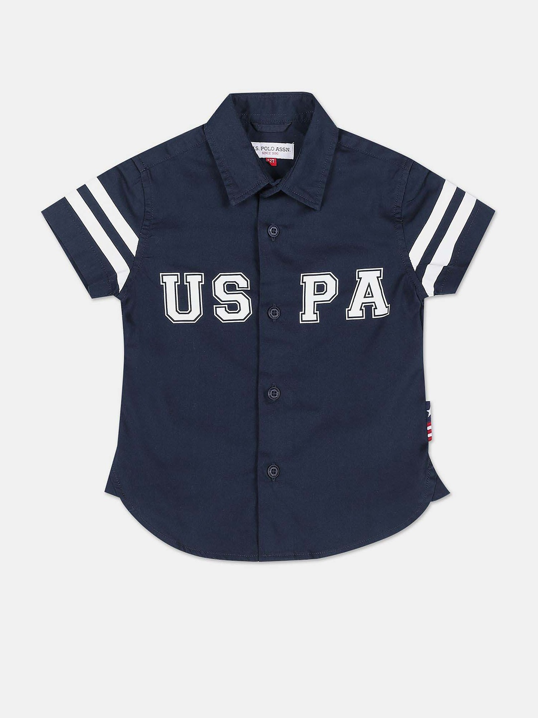 

U.S. Polo Assn. Kids Boys Printed Pure Cotton Casual Shirt, Blue