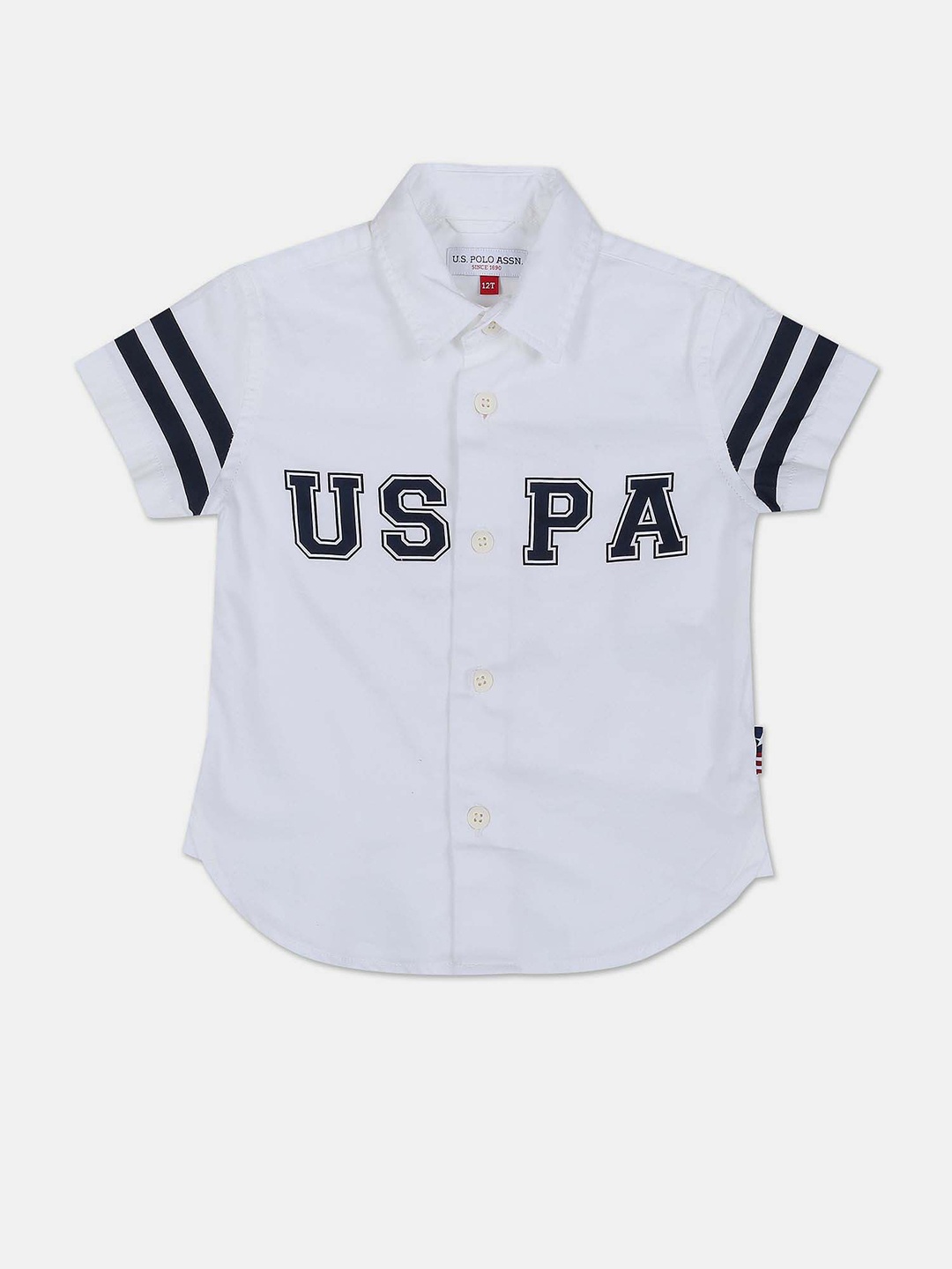 

U.S. Polo Assn. Kids Boys Printed Casual Cotton Shirt, White