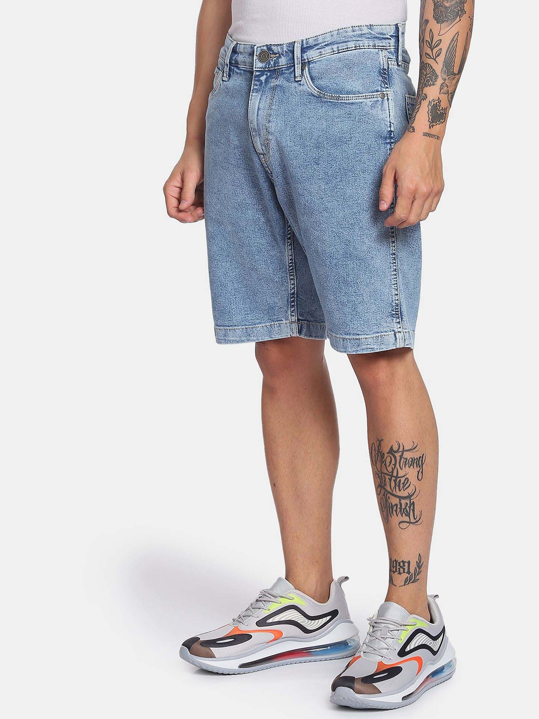 

Flying Machine Men Mid-Rise Denim Shorts, Blue