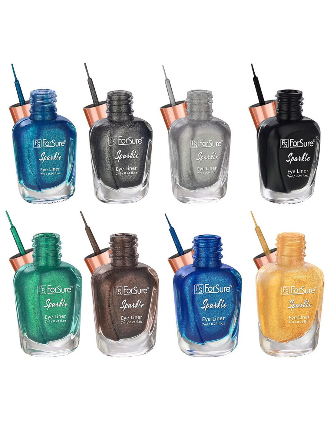 

ForSure Sparkle Set Of 4 Absolute Shine Long Lasting Liquid Glitter Eyeliner 7ml Each, Gold