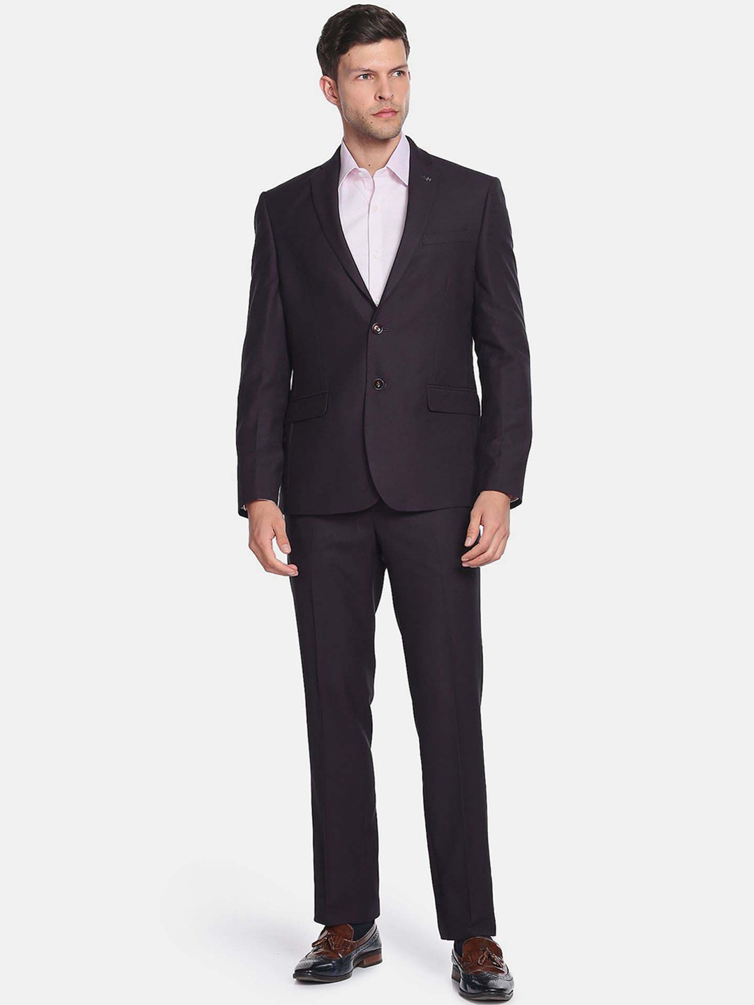 

Arrow Men 2-Piece Self Design Single-Breasted Suit, Purple
