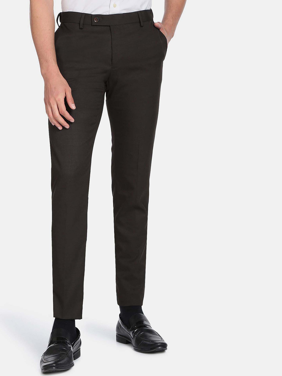 

Arrow Men Twill Tailored Formal Trousers, Brown