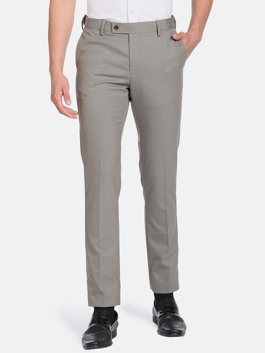 

Arrow Men Twill Tailored Formal Trousers, Grey
