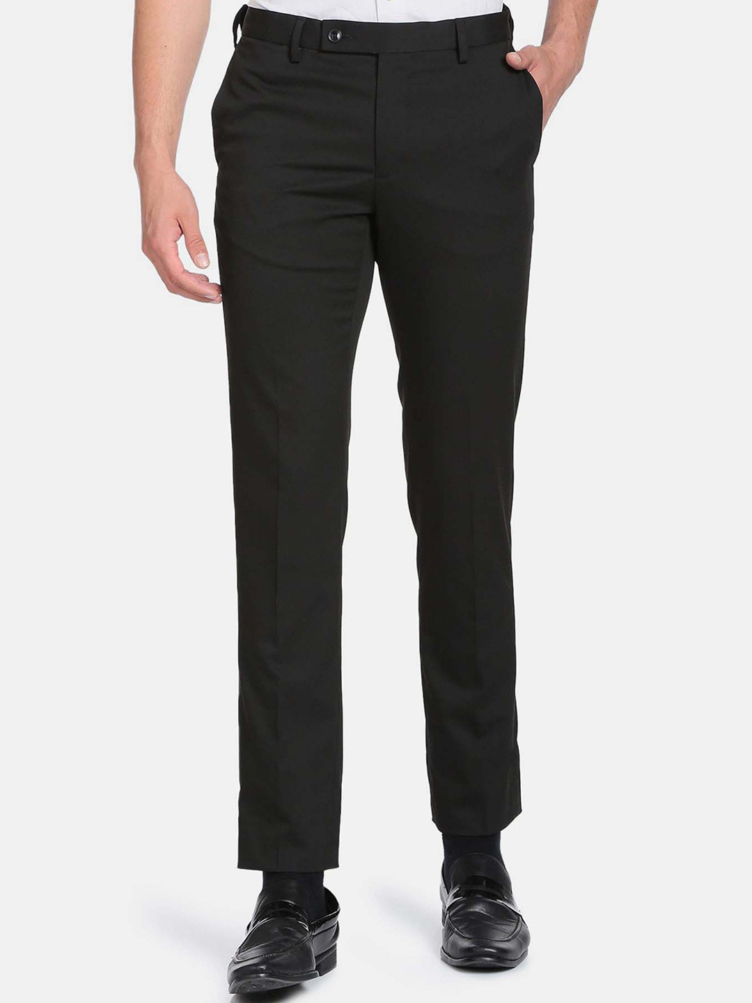 

Arrow Men Super Crease Tailored Formal Trousers, Black
