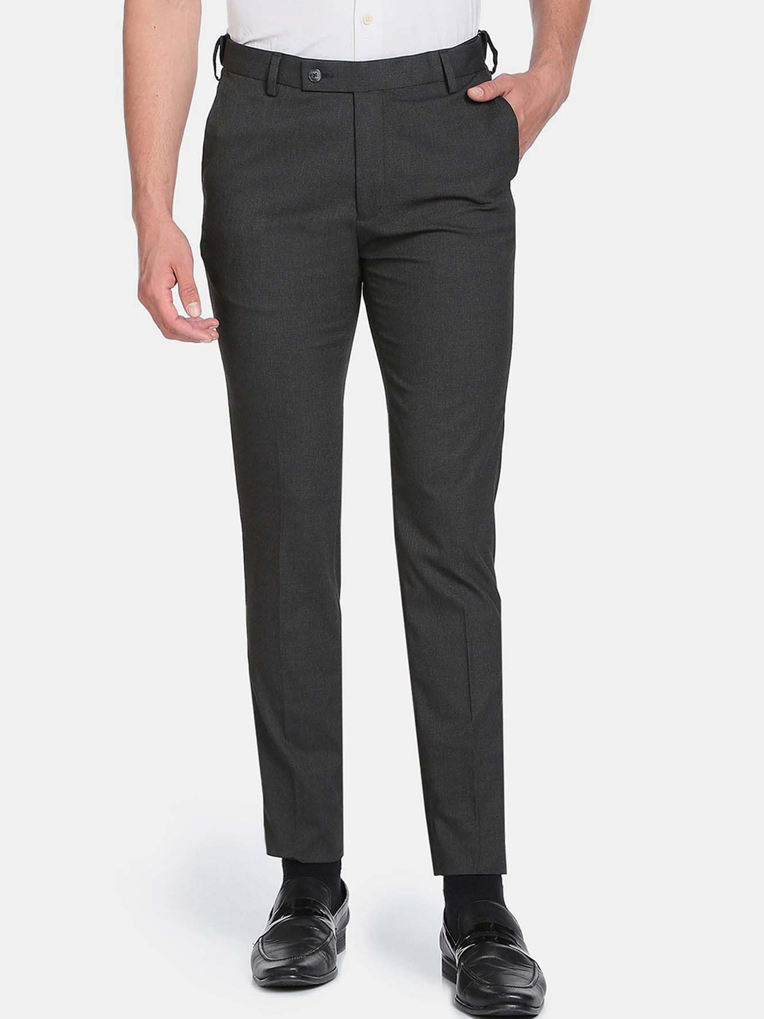 

Arrow Men Dobby Tailored Formal Trousers, Grey