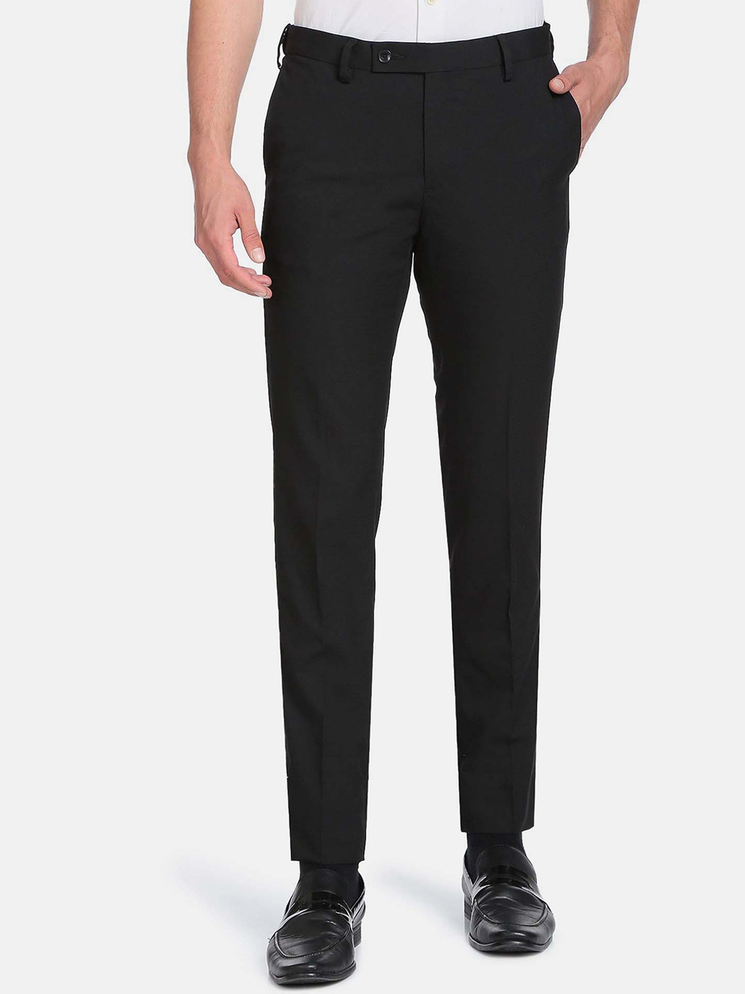 

Arrow Men Super Crease Tailored Formal Trousers, Black