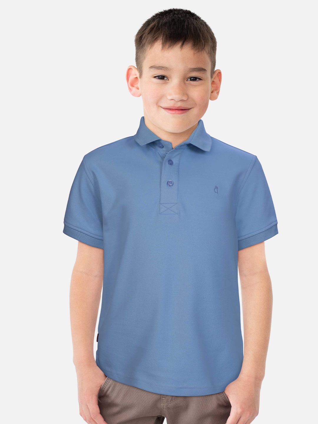 

Gini and Jony Boys Polo Collar Pure Cotton T-shirt, Blue