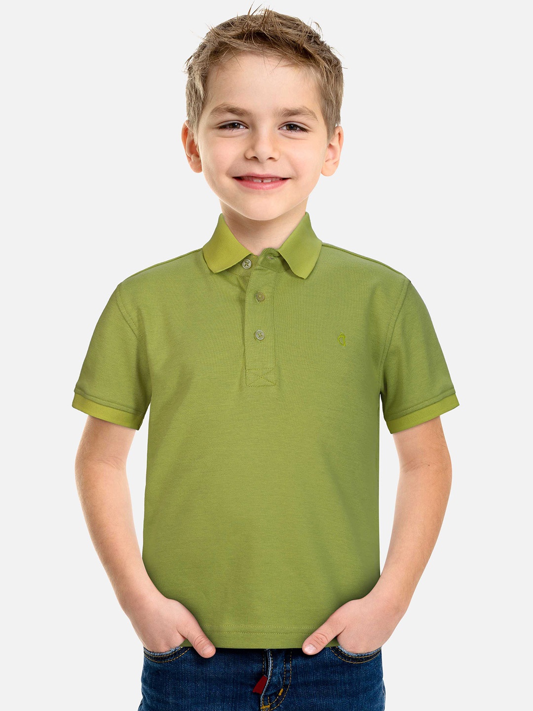 

Gini and Jony Boys Polo Collar Pure Cotton T-shirt, Green