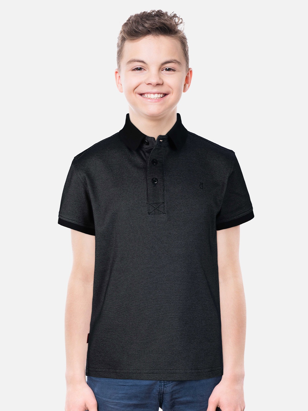 

Gini and Jony Boys Polo Collar Pure Cotton T-shirt, Charcoal