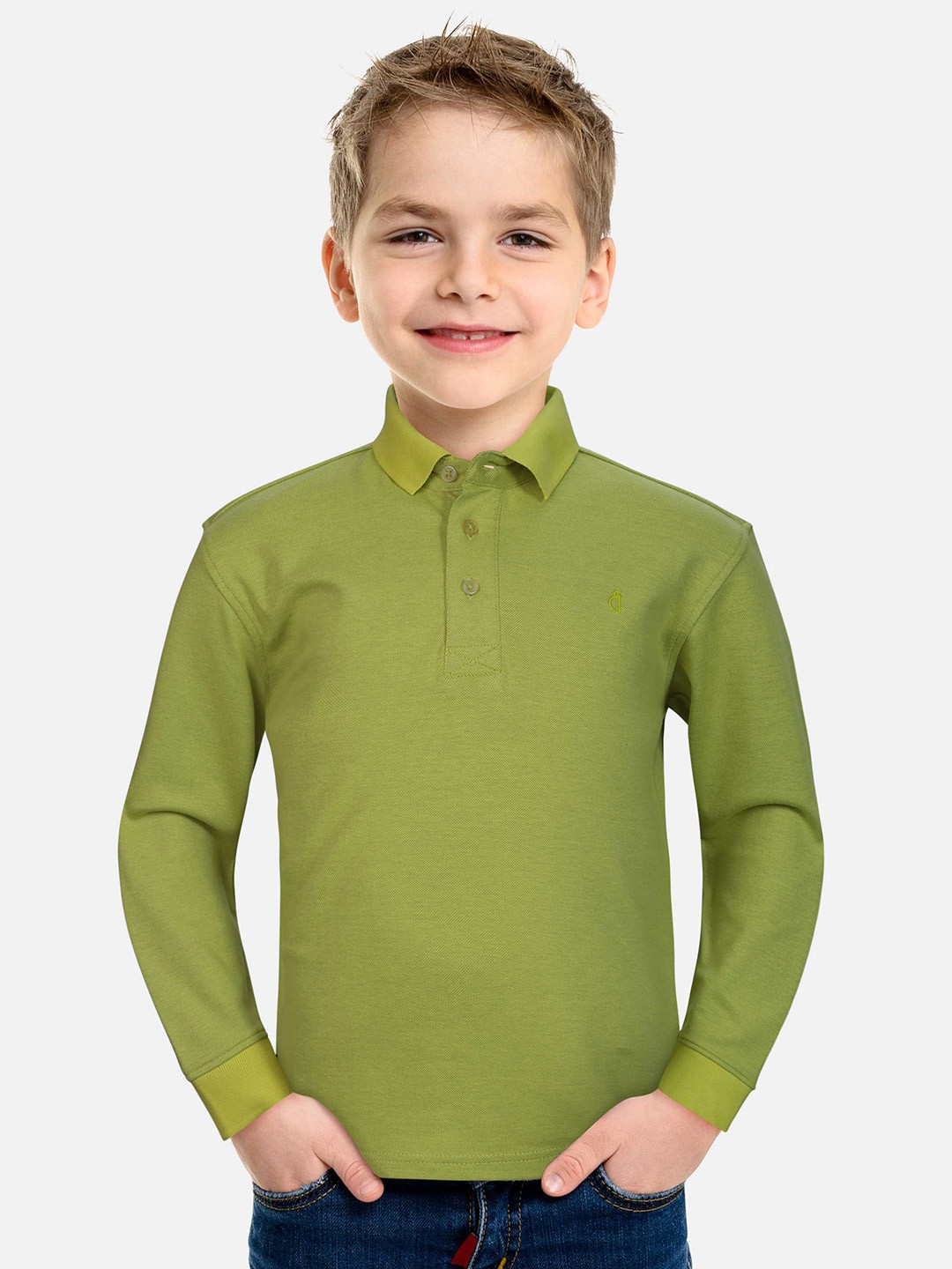 

Gini and Jony Boys Polo Collar Pure Cotton T-shirt, Green