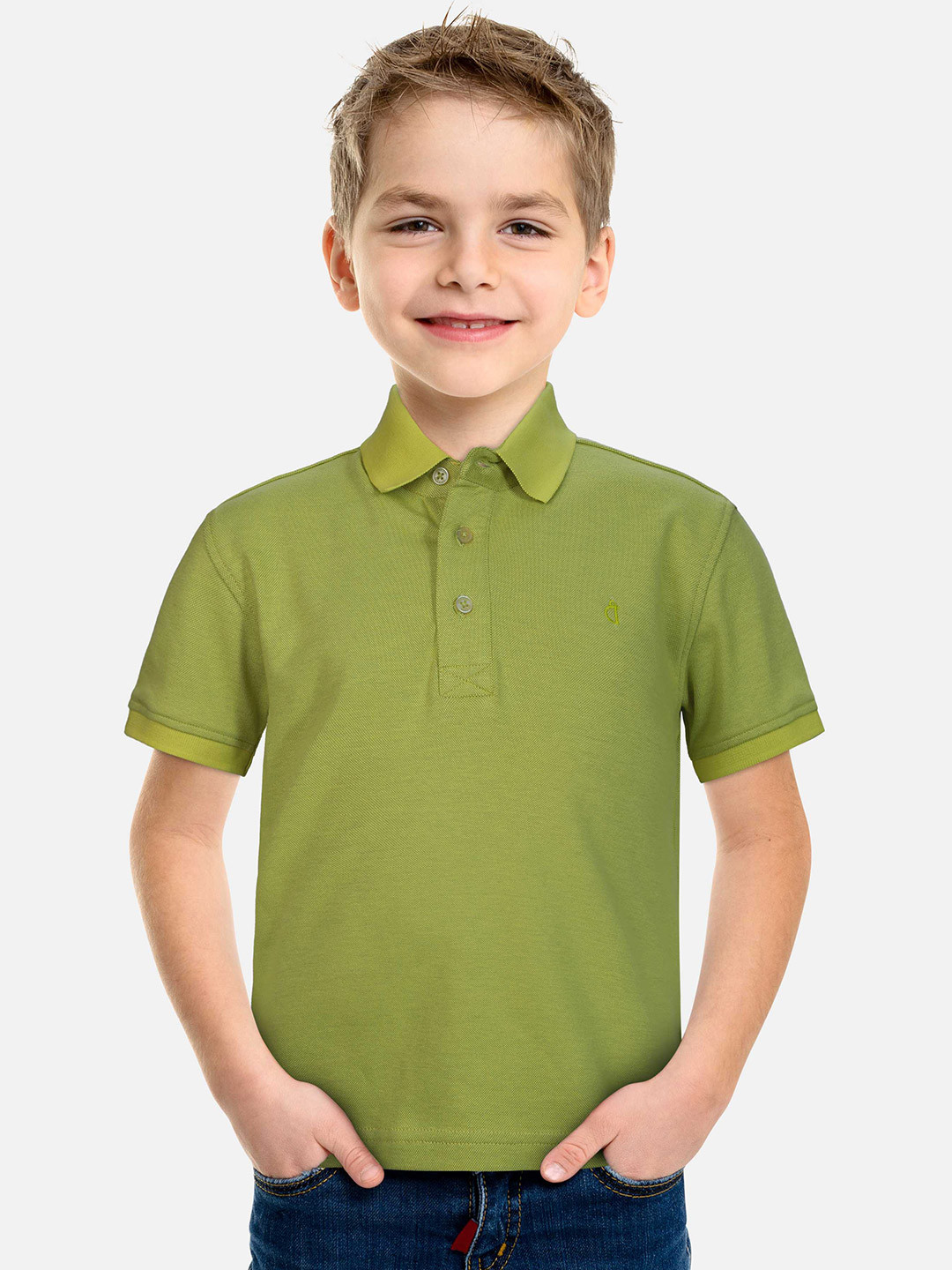 

Gini and Jony Boys Polo Collar Pure Cotton T-shirt, Green