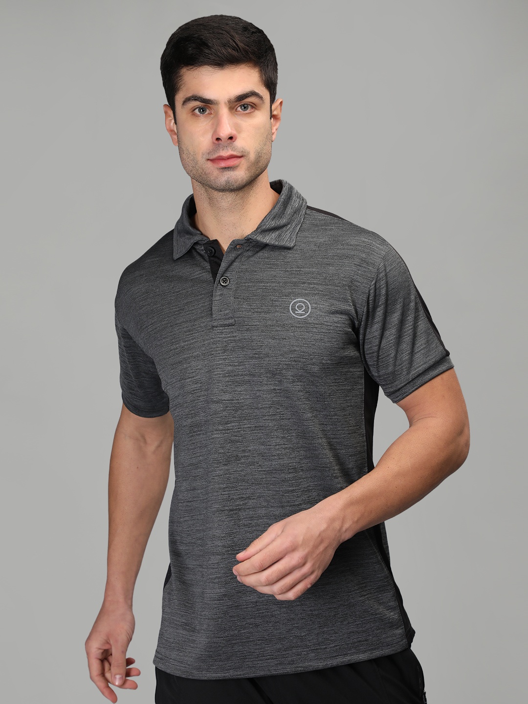 

CHKOKKO Men Polo Collar Dri-FIT T-shirt, Grey