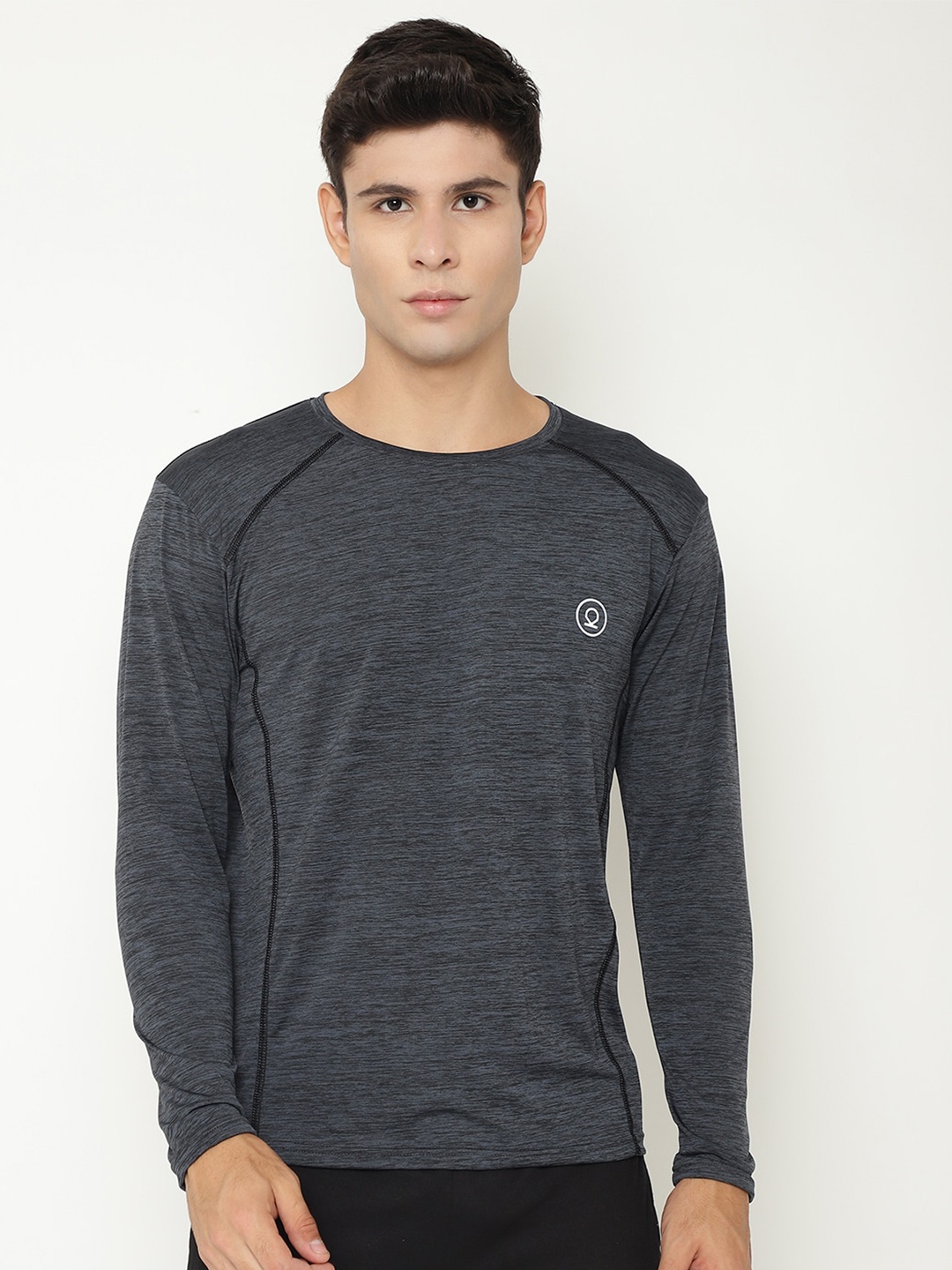 

CHKOKKO Men Raglan Sleeves Solid T-shirt, Grey