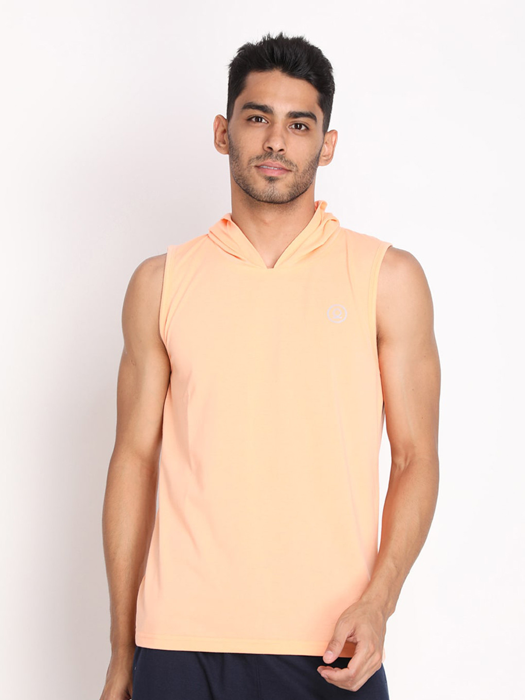 

CHKOKKO Men Hooded Cotton T-shirt, Orange