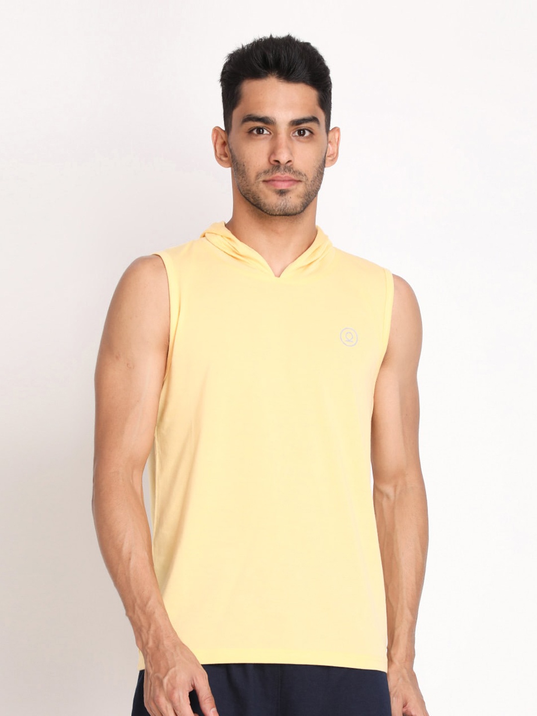 

CHKOKKO Men Hooded Sleeveless Sports T-shirt, Yellow