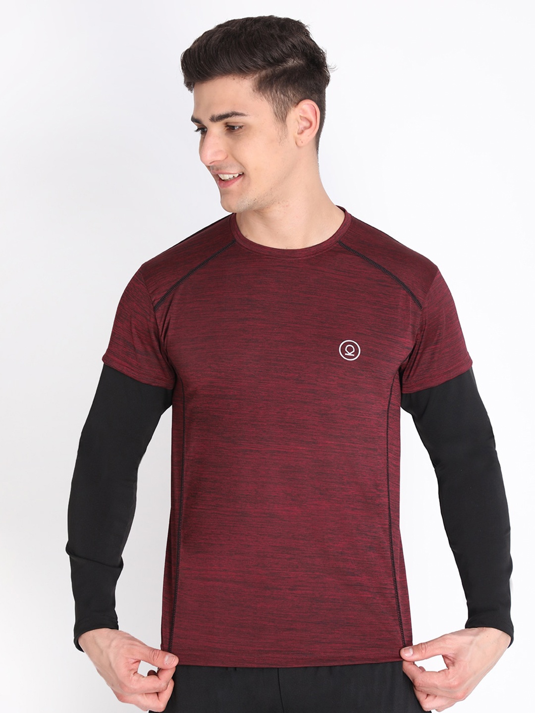 

CHKOKKO Men Dri-FIT T-shirt, Maroon