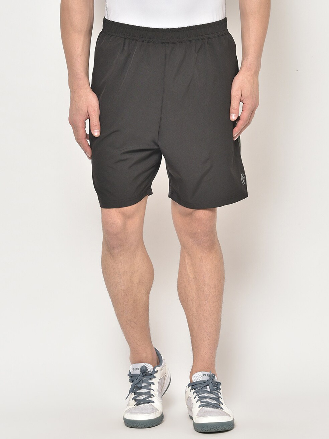 

CHKOKKO Men Regular Fit Mid-Rise Sports Shorts, Black