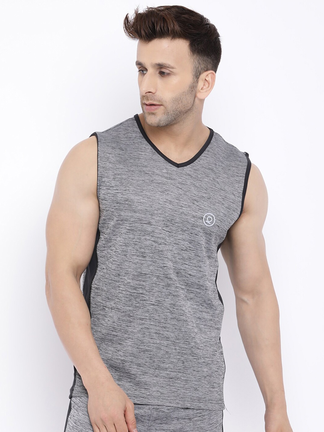 

CHKOKKO Men Sleeveless Sport Vest, Grey