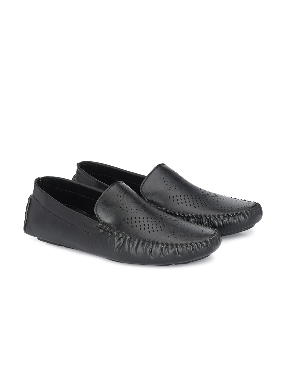 

Azzaro Black Men Perforated Lightweight Loafers