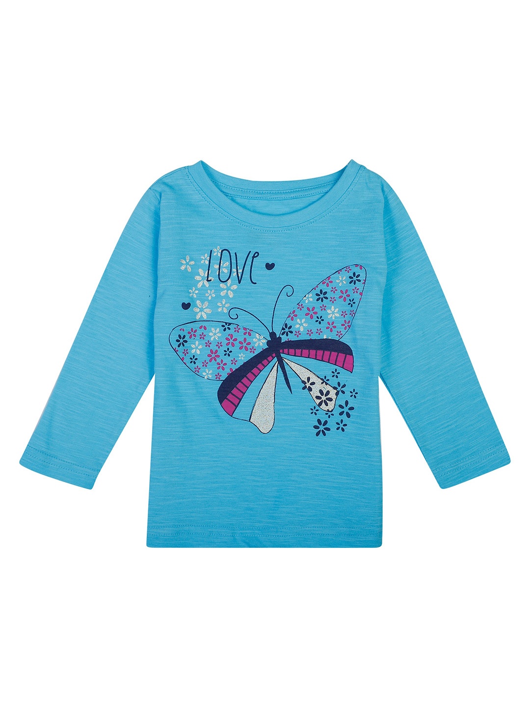 

Bodycare Kids Girls Graphic Printed Cotton T-shirt, Turquoise blue