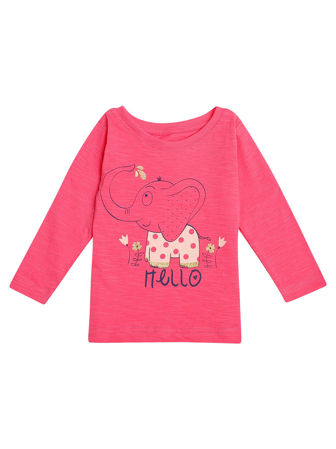 

Bodycare Kids Girls Printed Cotton T-shirt, Pink
