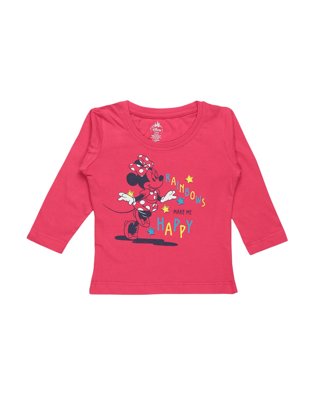 

Bodycare Kids Girls Round Neck Minnie Mouse Printed Cotton T-shirt, Fuchsia