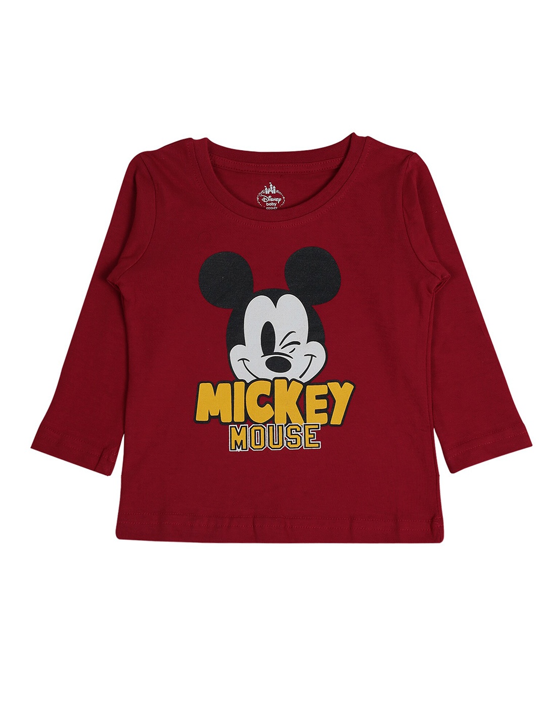 

Bodycare Kids Boys Mickey Mouse Printed Cotton T-shirt, Maroon