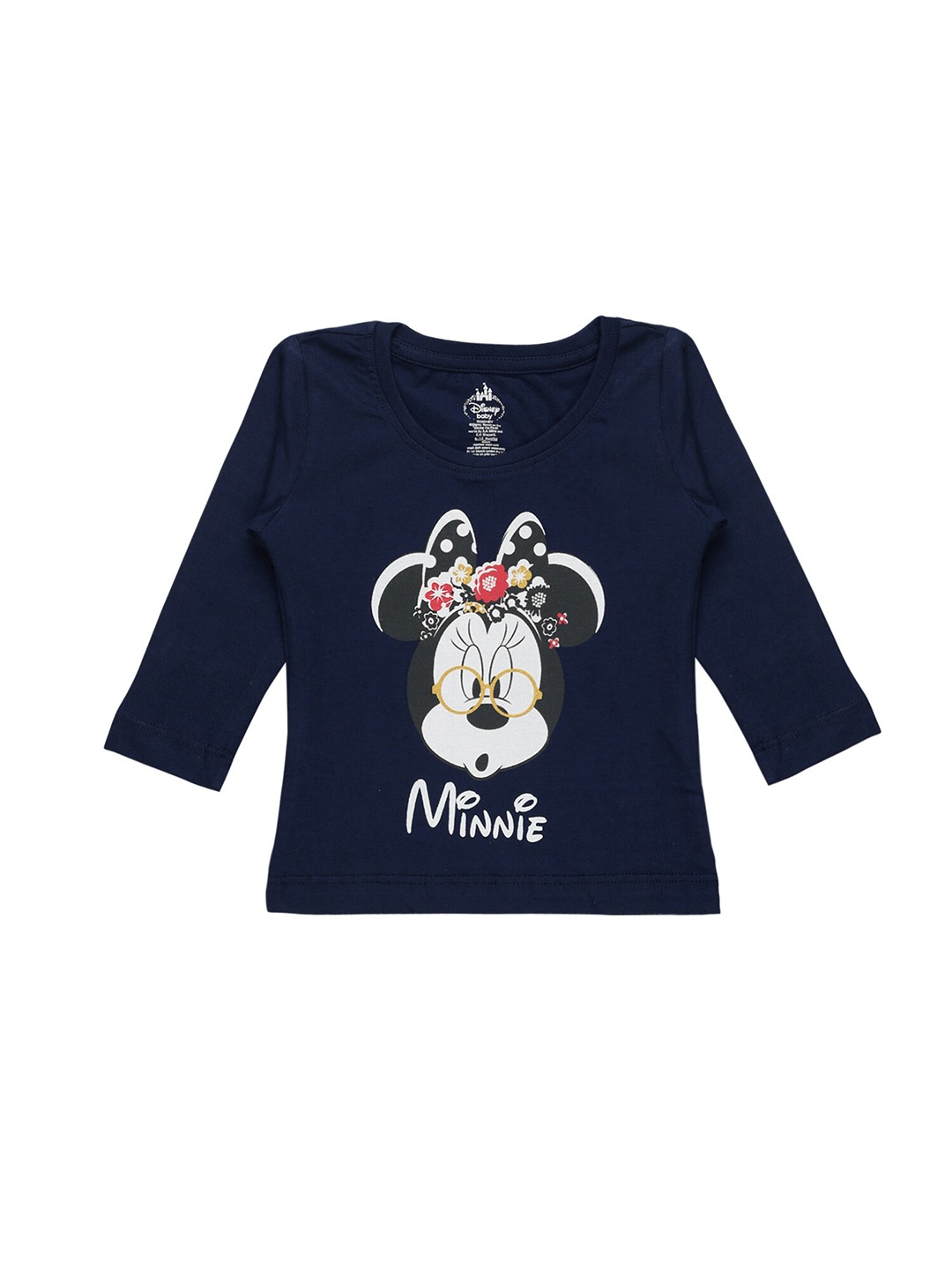 

Bodycare Kids Girls Minnie Mouse Printed Cotton T-shirt, Navy blue