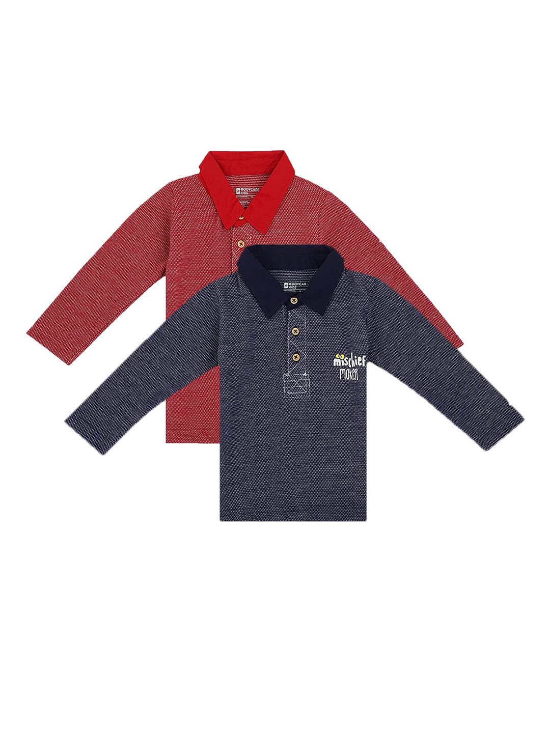 

Bodycare Kids Boys Pack of 2 Polo Collar T-shirt, Red