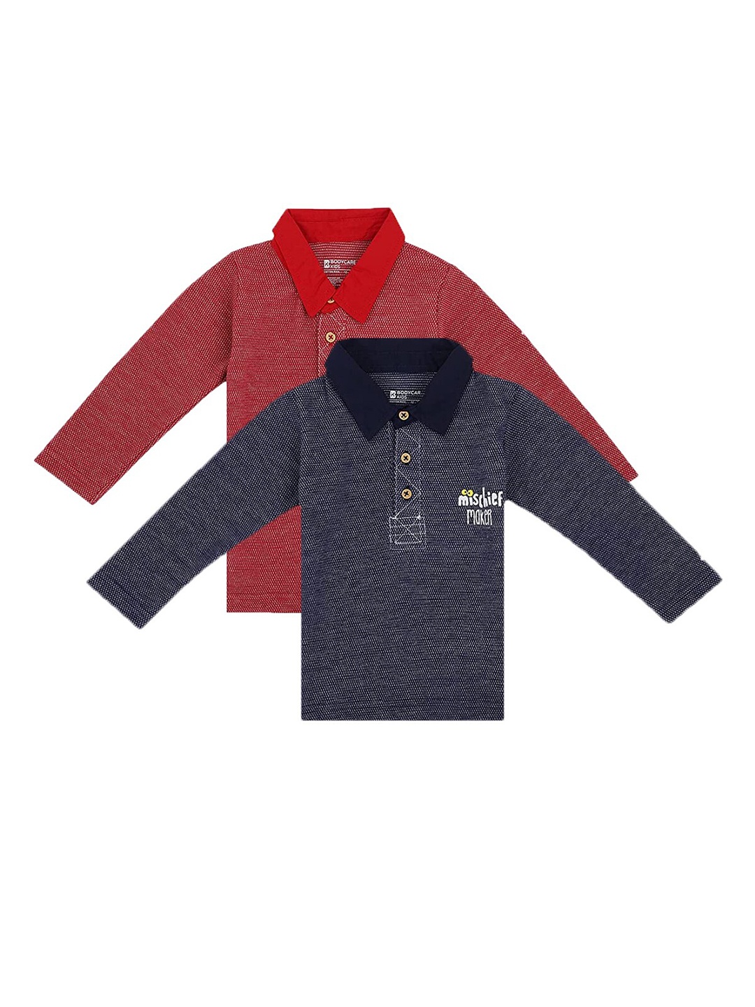 

Bodycare Kids Boys Pack Of 2 Polo Collar Cotton T-shirt, Red