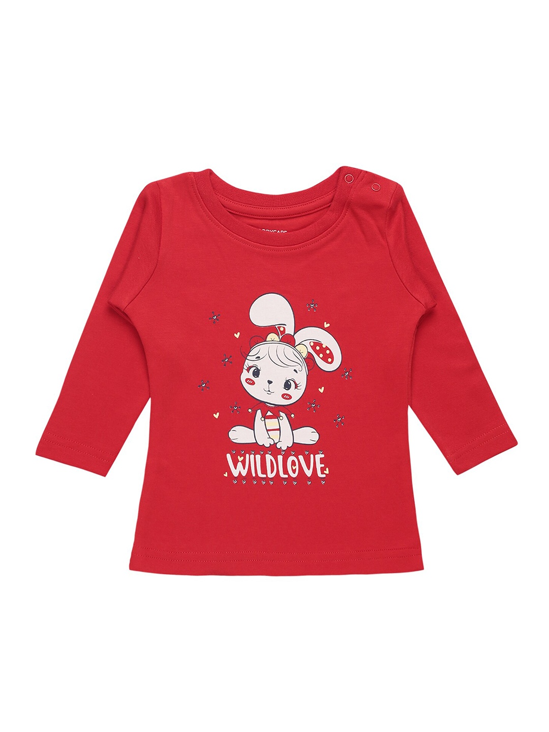 

Bodycare Kids Girls Graphic Printed Cotton T-shirt, Red