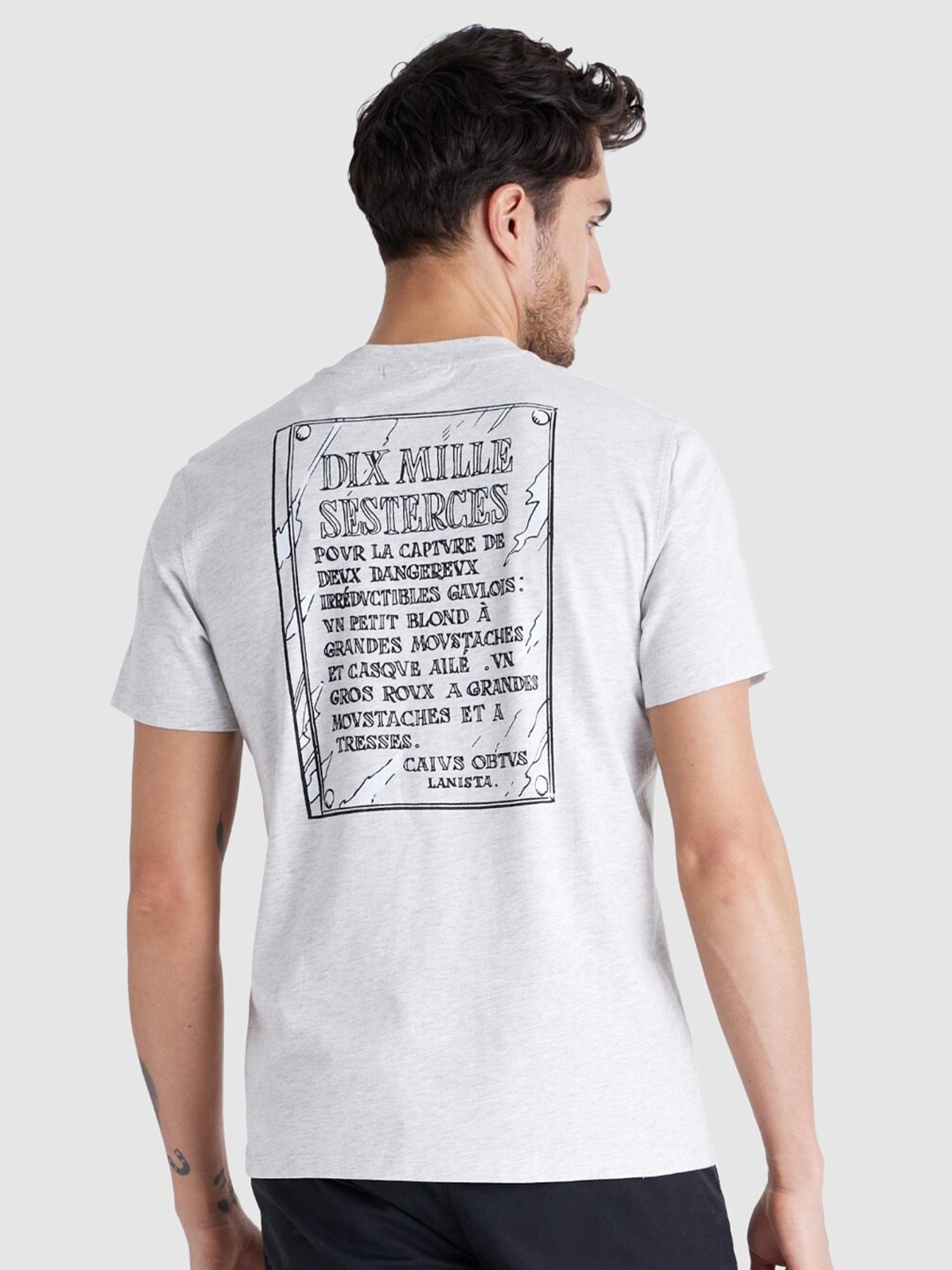 

Celio Men Asterix Printed Cotton T-shirt, Grey