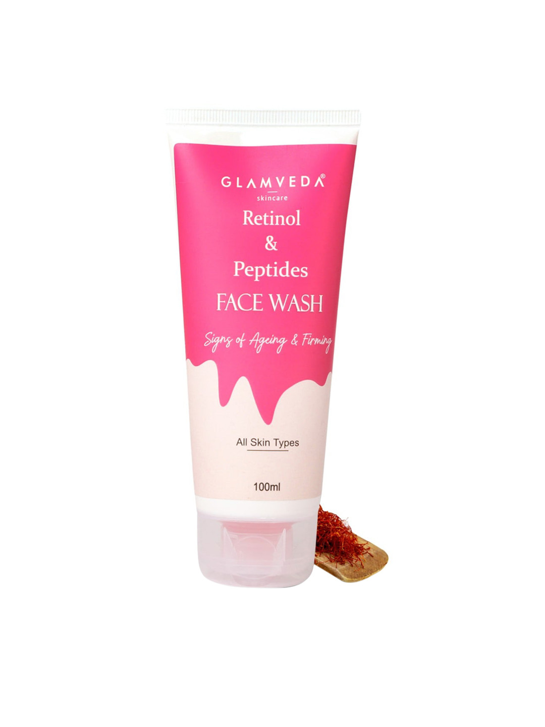 

GLAMVEDA Skincare Retinol & Saffron Anti Ageing Face Wash - 100ml, Pink