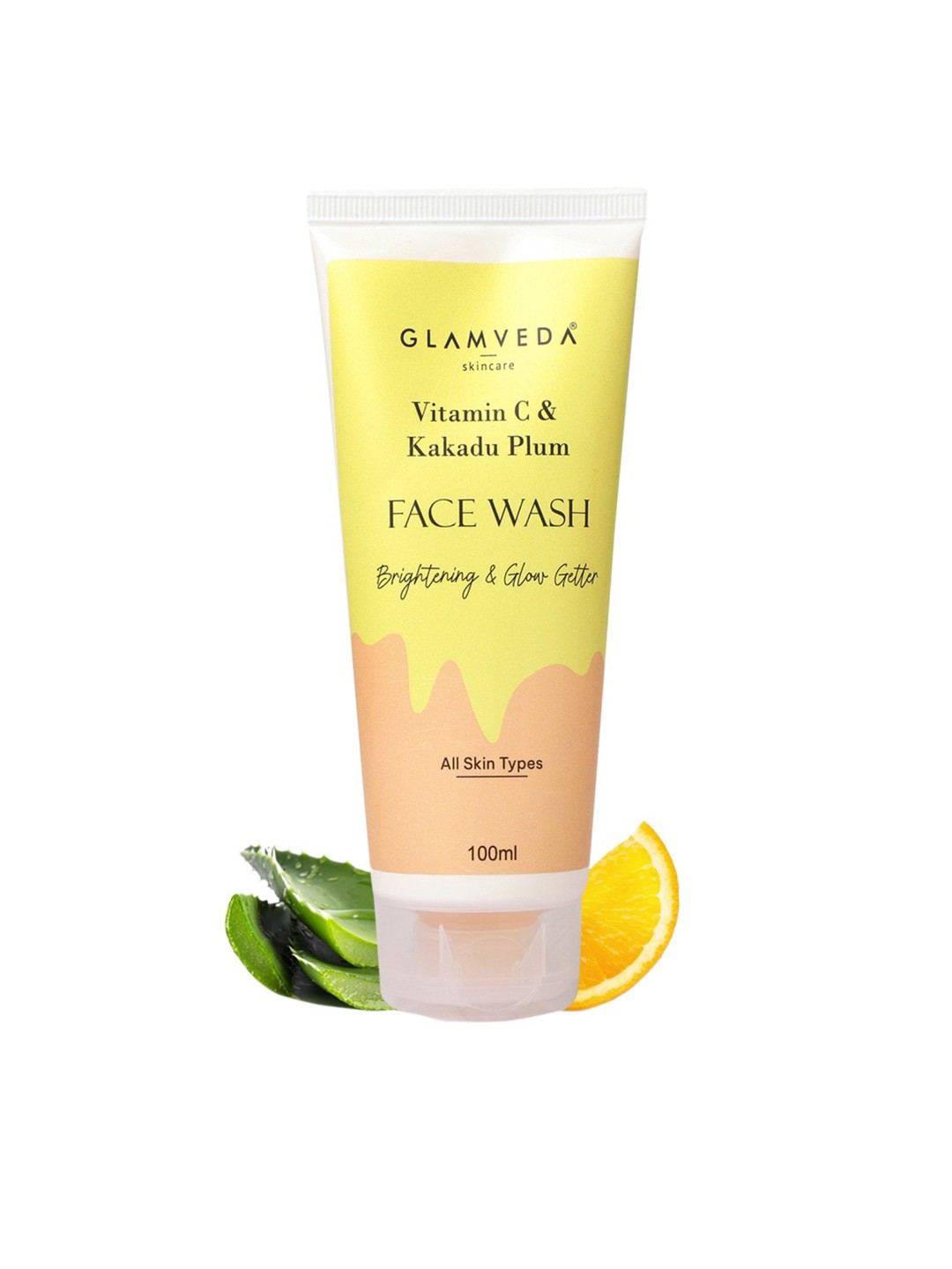 

GLAMVEDA Skincare Vitamin C & Kakadu Plum Brightening Face Wash 100ml, Yellow