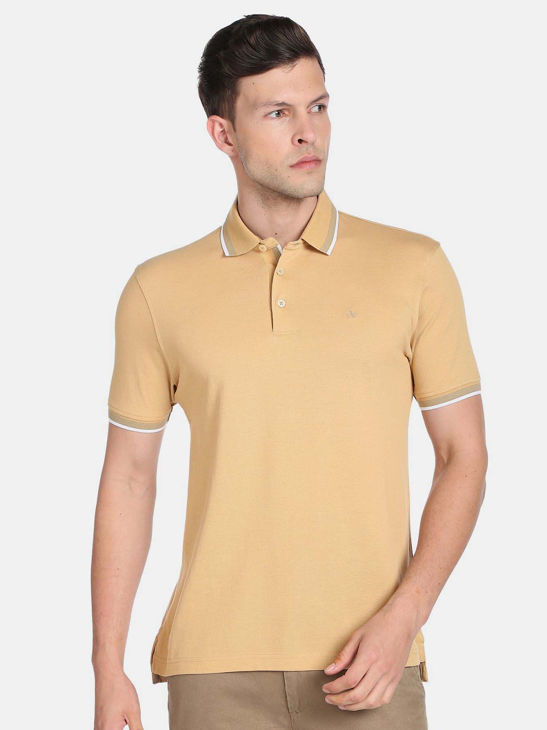 

Arrow Men Polo Collar Pure Cotton T-shirt, Beige