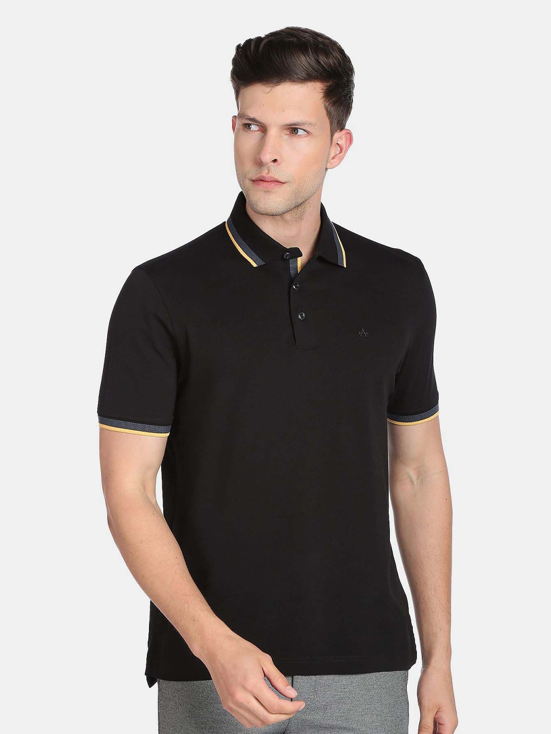 

Arrow Men Polo Collar Pure Cotton T-shirt, Black