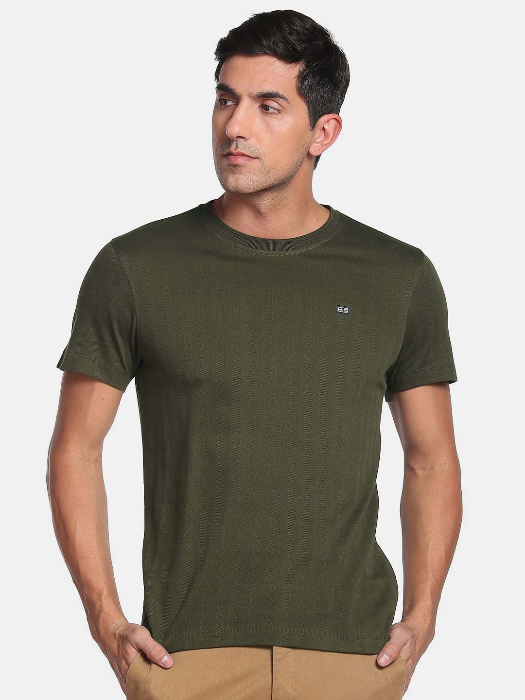 

Arrow Sport Men Round Neck Cotton T-shirt, Green