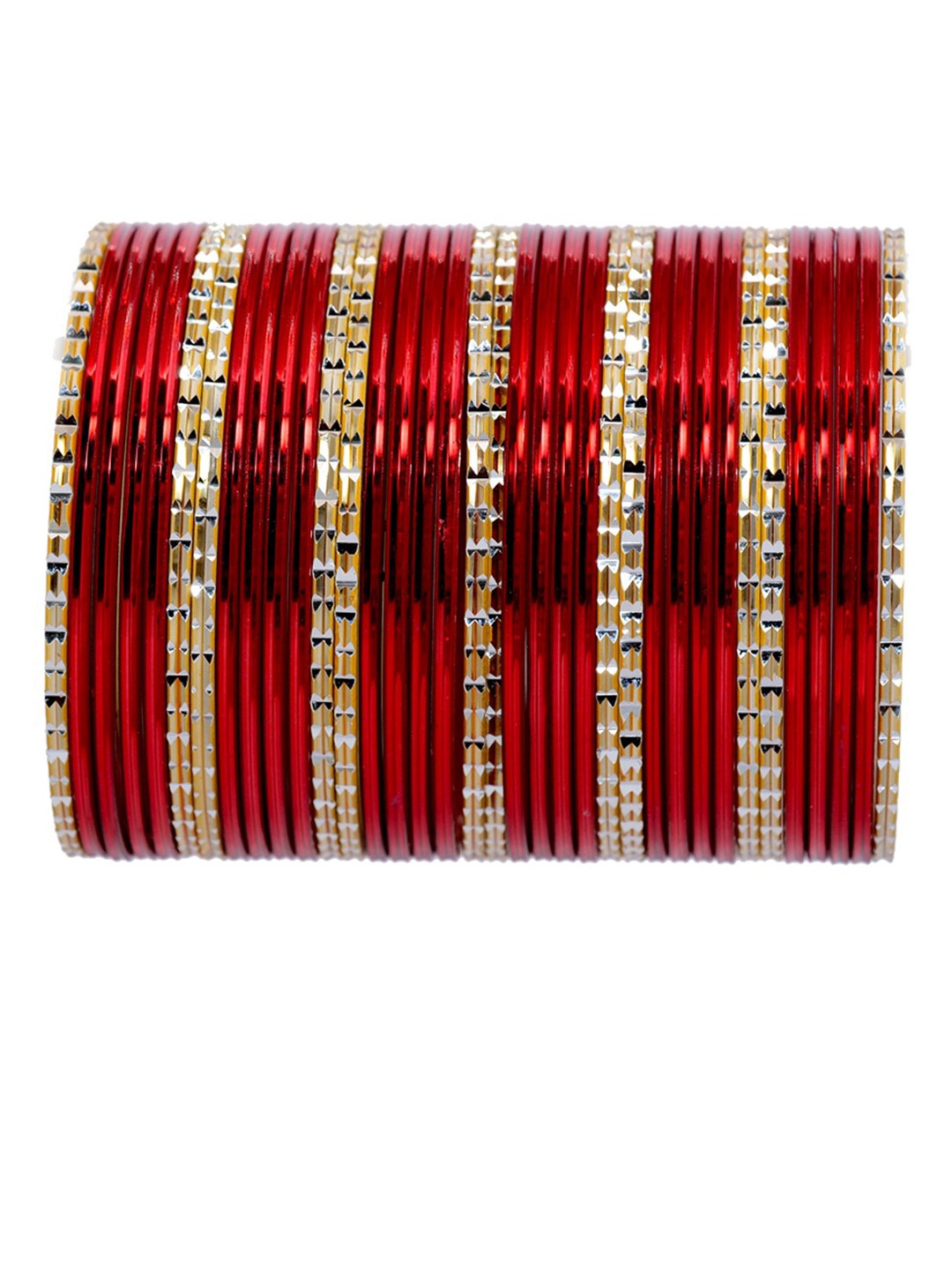 

NMII Set Of 36 Non-Precious Metal Bangle Set, Red