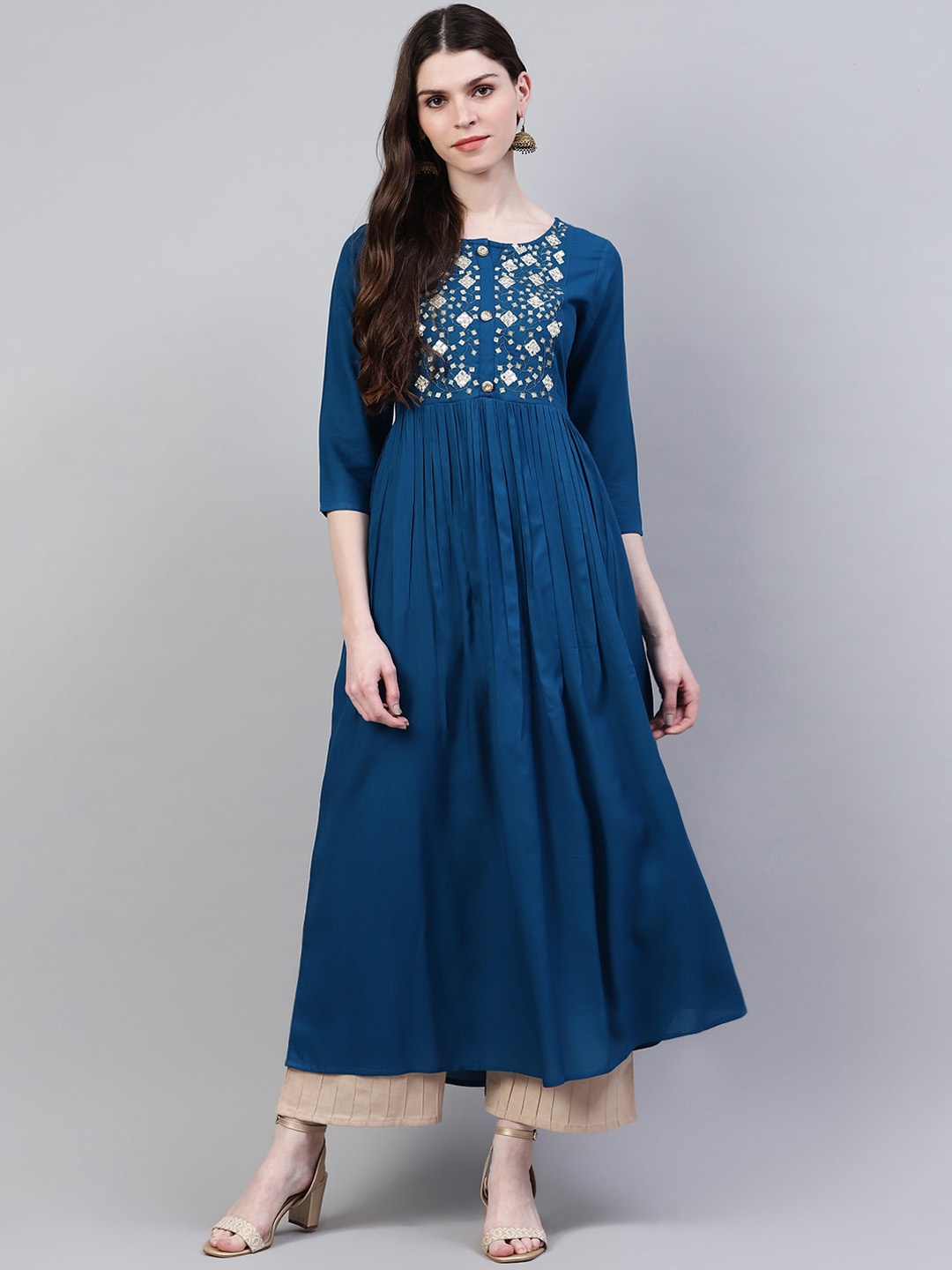 

Stylum Women Yoke Design Anarkali Kurta, Teal