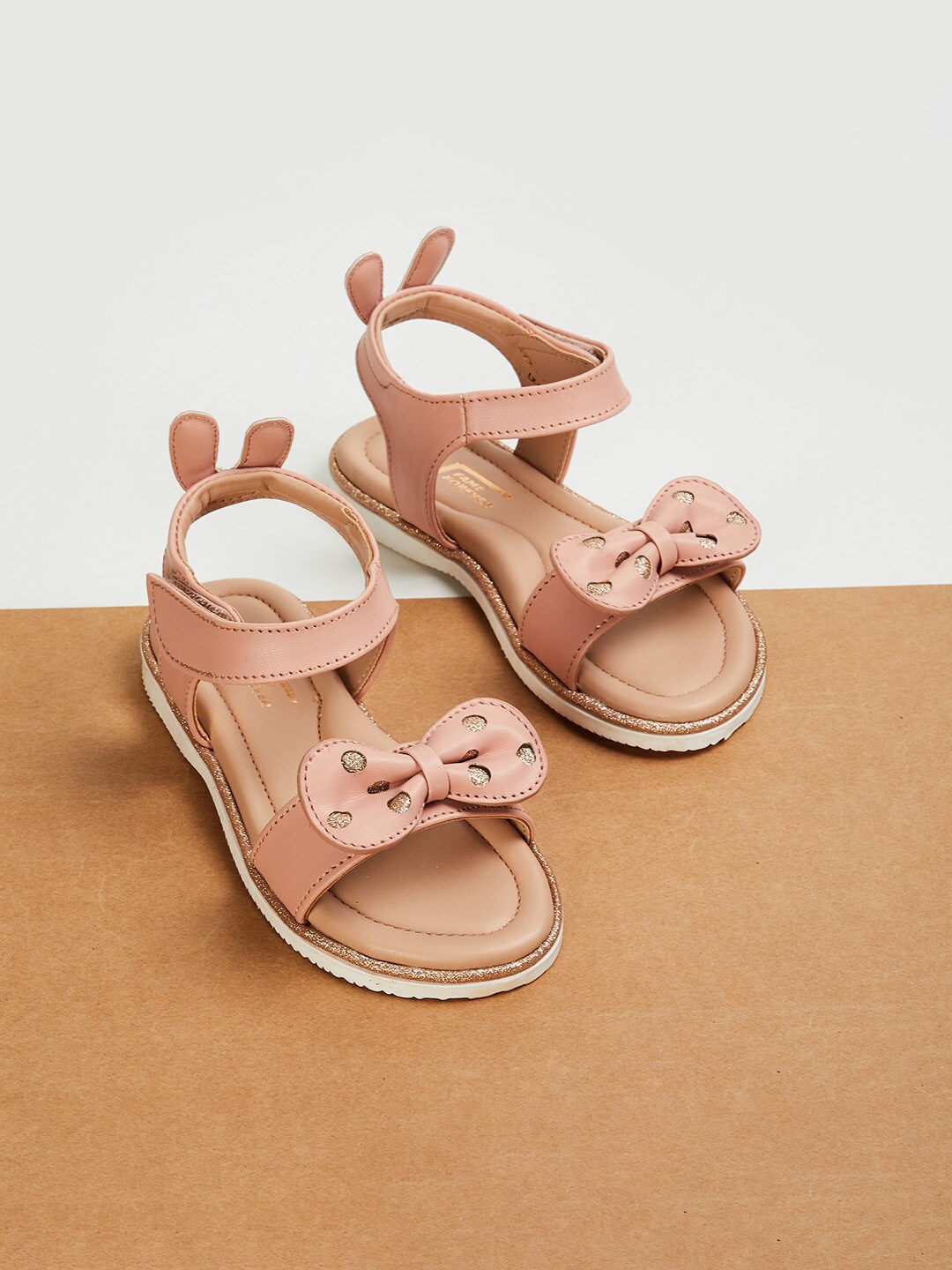

Fame Forever by Lifestyle Girls Open Toe Flats With Bows, Pink