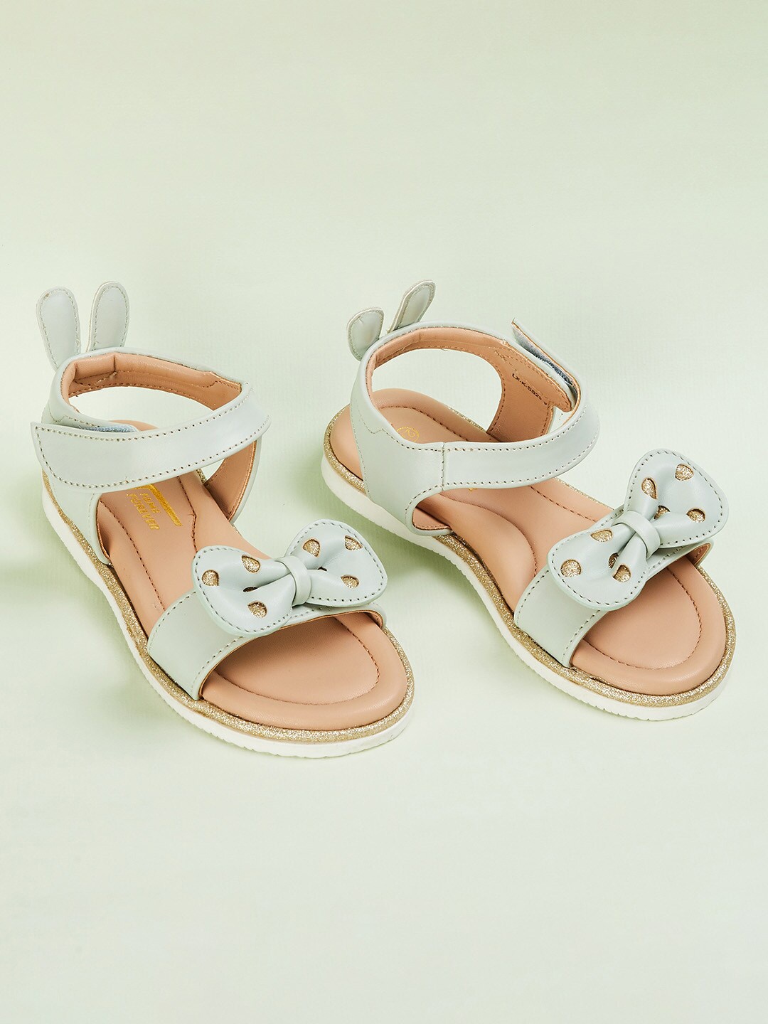 

Fame Forever by Lifestyle Girls Green Open Toe Flats with Bows