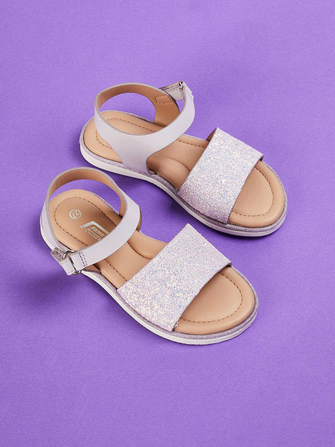 

Fame Forever by Lifestyle Girls Embellished Open Toe Flats, Purple