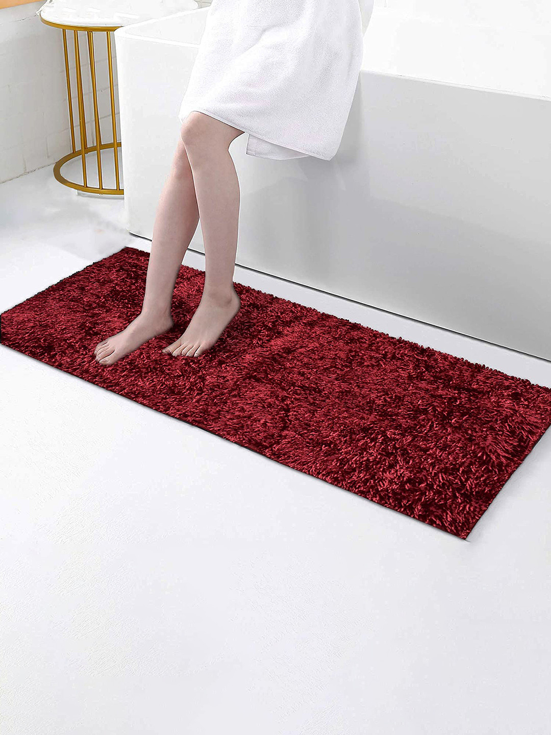 

Homitecture Maroon Rectangular Anti Skid Floor Runner with Rubber Backing