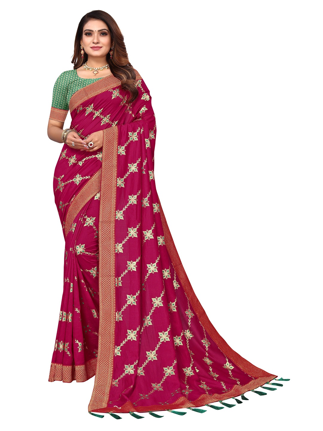 

Nimayaa Woven Design Pure Silk Saree, Pink