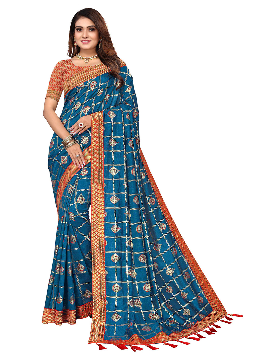 

Nimayaa Woven Design Pure Silk Saree, Navy blue