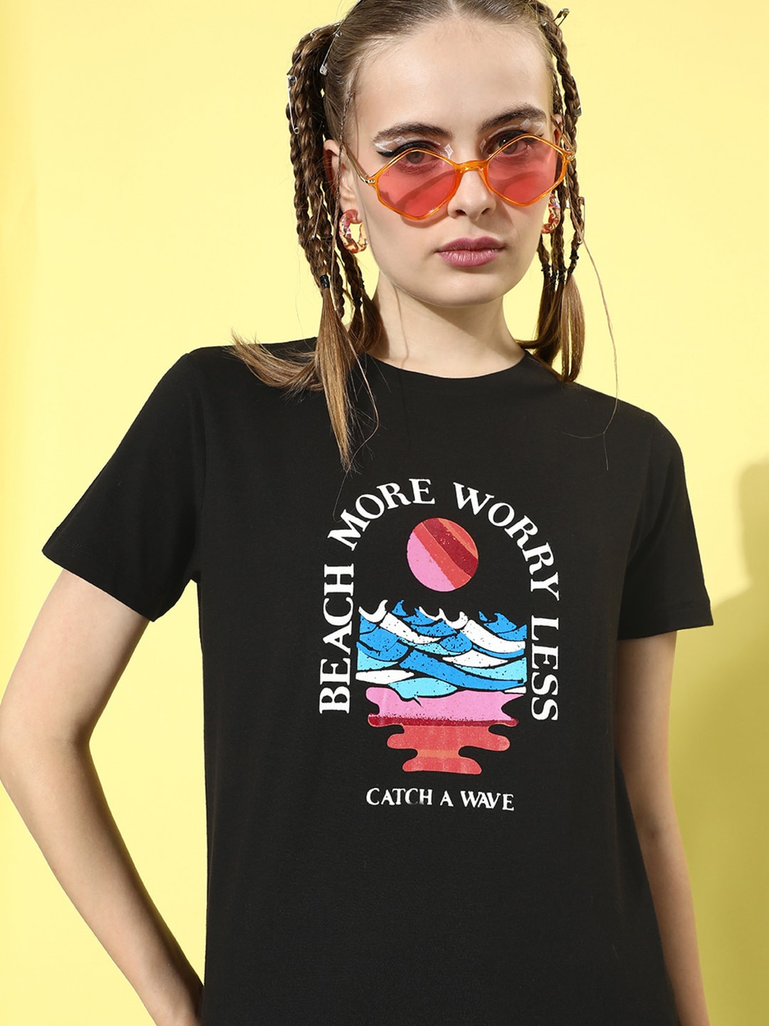 

Mast & Harbour Typography Printed T-shirt, Black