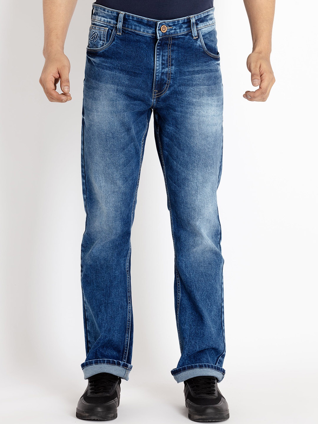 

Status Quo Men Heavy Fade Cotton Jeans, Blue