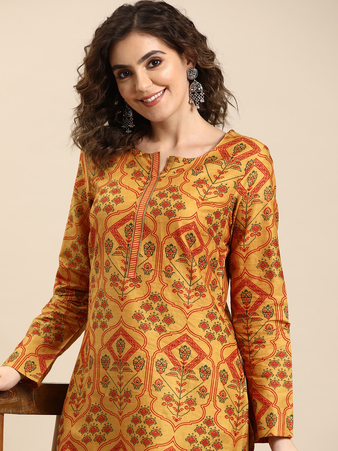 

Sangria Ethnic Motifs Print Kurta with Salwar, Mustard